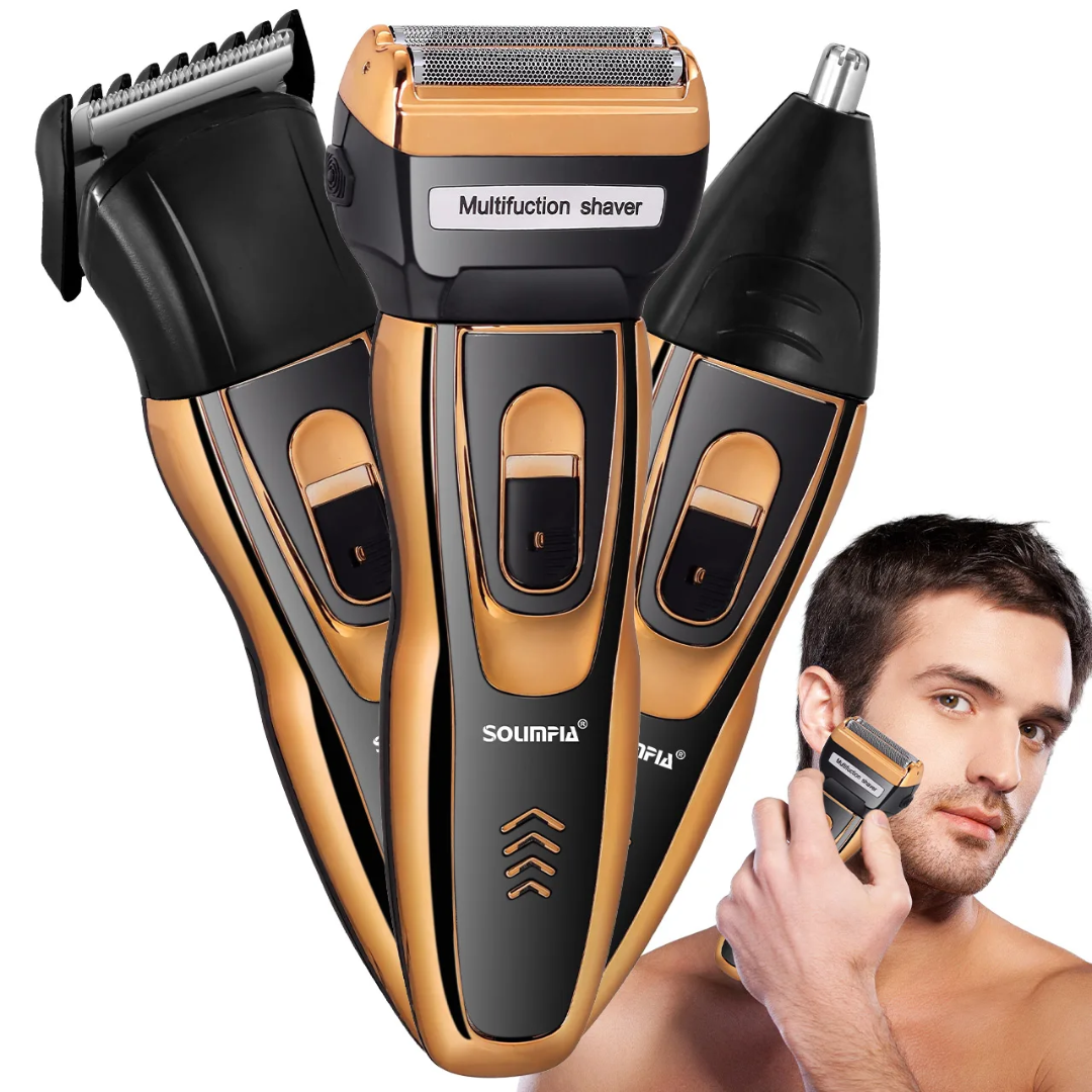 Rasoir Multifonction 3-en-1 Geemy GM-595 – Rasoir + Tondeuse + Coupe-Nez