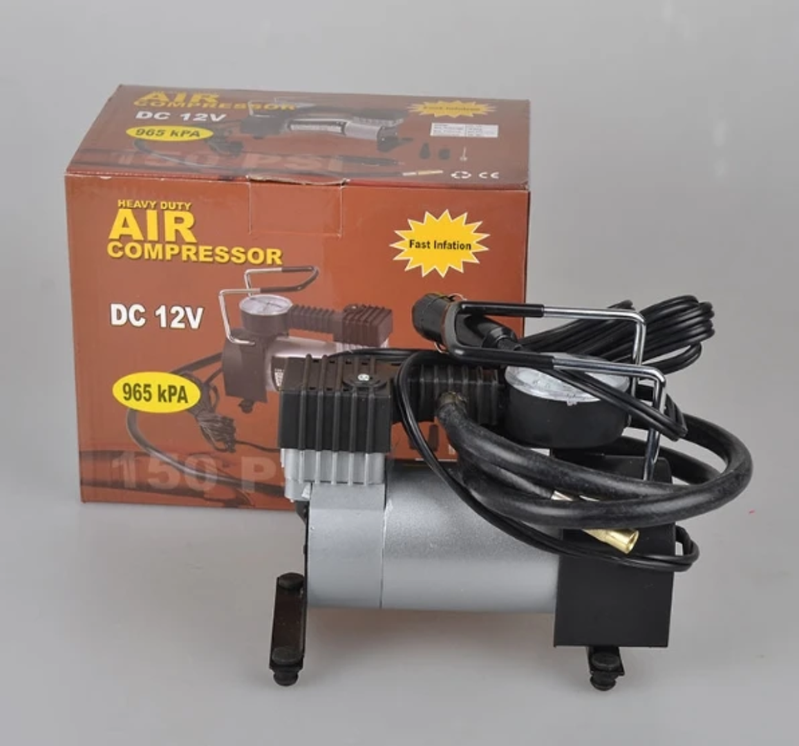 Compresseur d'Air Portable DC 12V Heavy Duty — 150 PSI, Gonflage Rapide