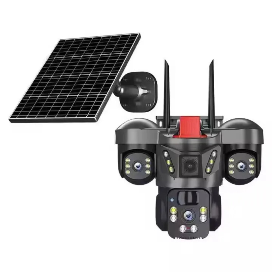 Caméra Solaire WiFi Triple Objectif 3 Écrans PTZ
