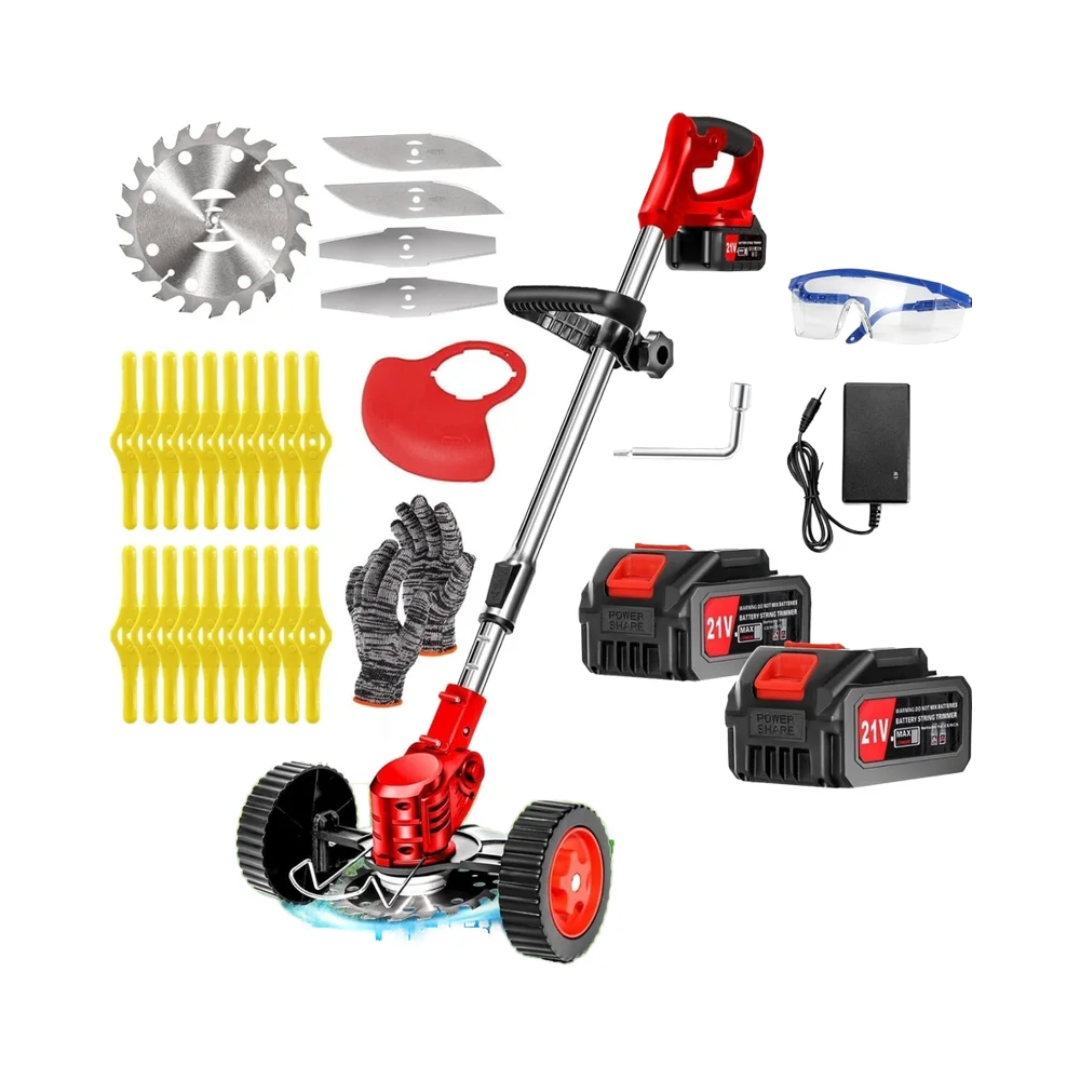 Débroussailleuse Électrique Sans Fil 21V 3-en-1 – Edger + Trimmer + Weed Wacker – 2 Batteries