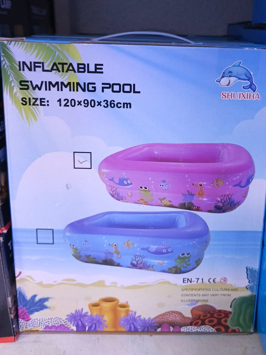 Piscine Gonflable Rectangulaire SHUIXIHA – 3 Anneaux – 5 Tailles – Enfants & Famille Pompe électrique offert