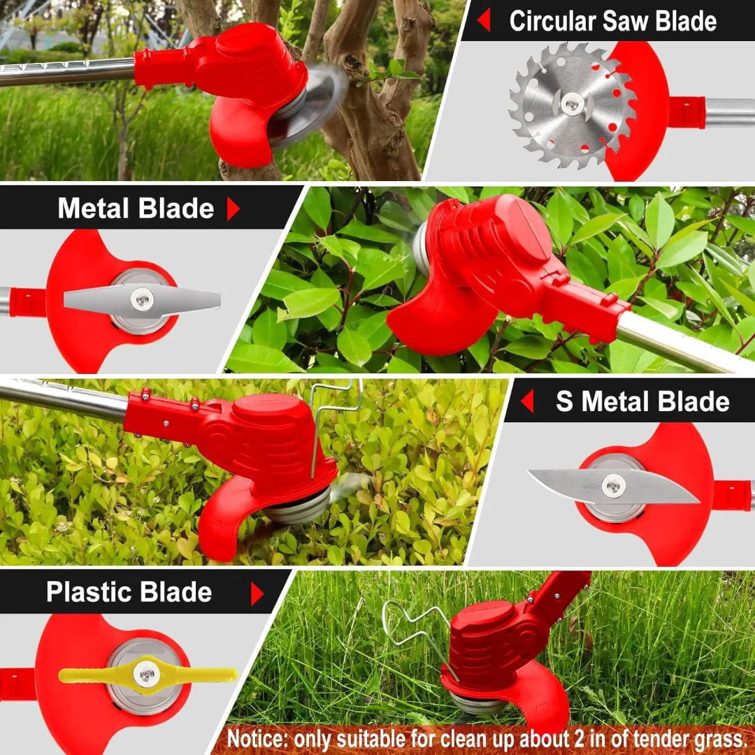 Débroussailleuse Électrique Sans Fil 21V 3-en-1 – Edger + Trimmer + Weed Wacker – 2 Batteries