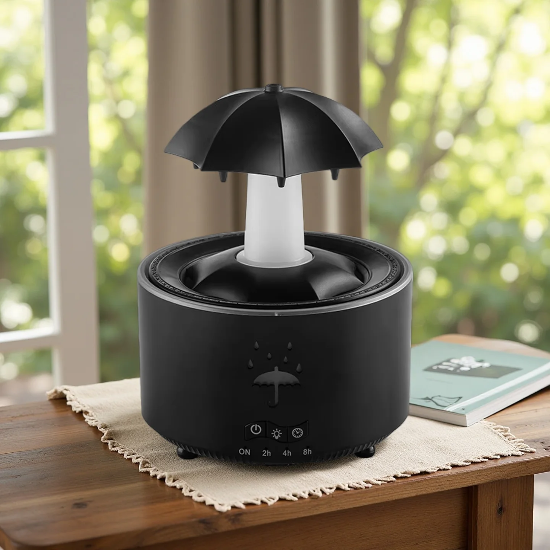 Humidificateur Aromathérapie Parapluie Pluie – LED 7 Couleurs + Télécommande