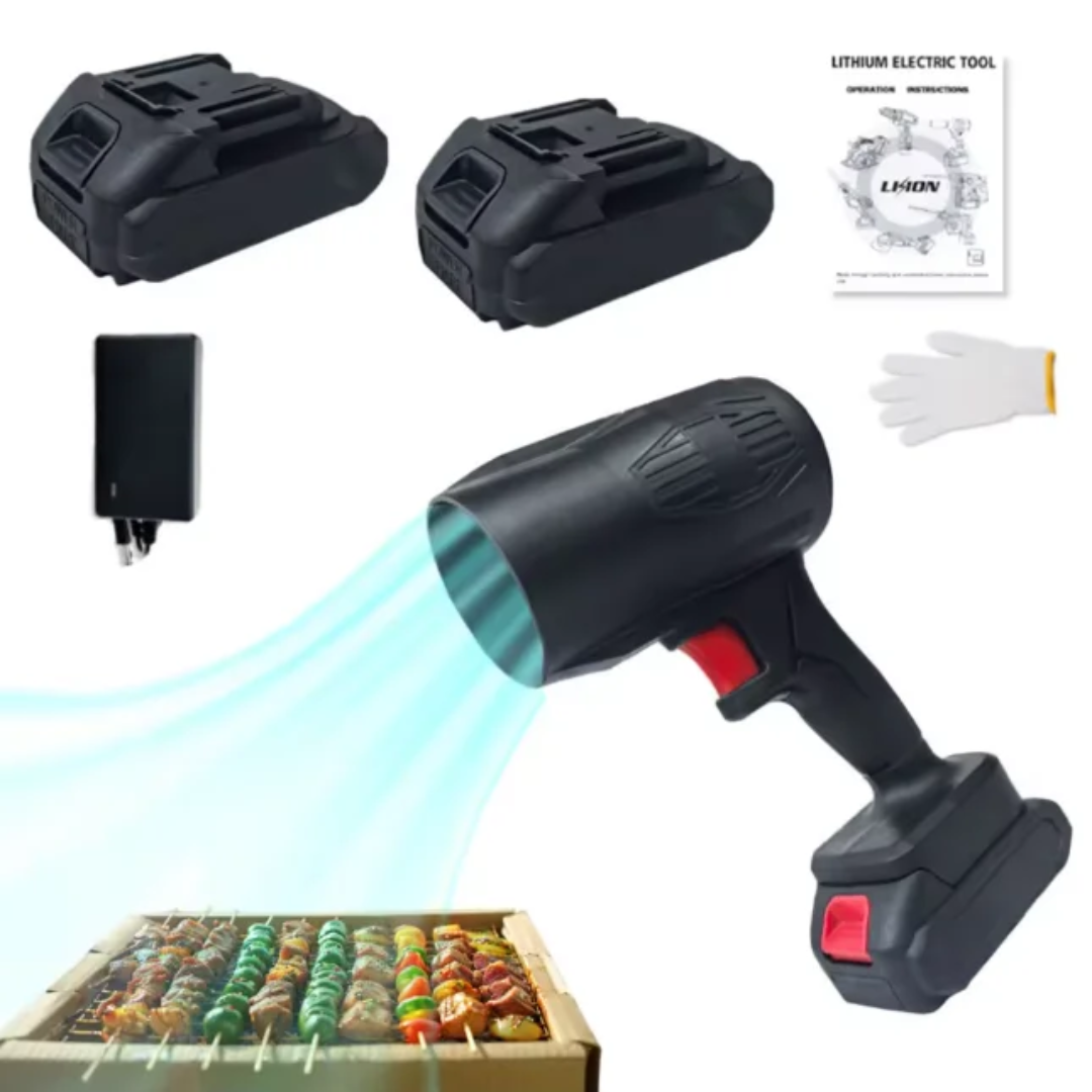 Souffleur Turbo Sans Fil 48V Lithium-Ion – BBQ, Jardin & Nettoyage – 2 Batteries Incluses