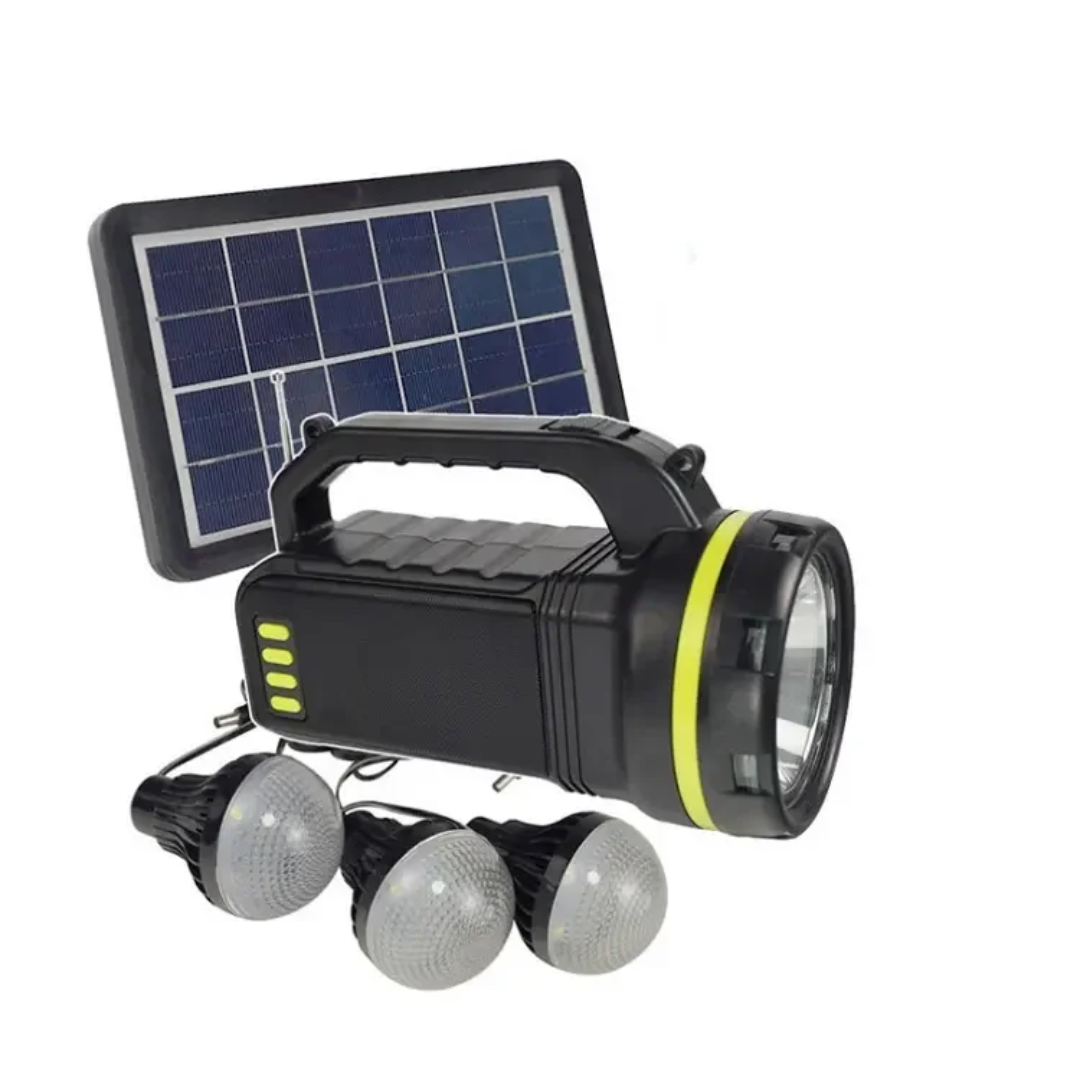 Lampe Torche Solaire CL-18 – 10W avec Radio & 3 Ampoules