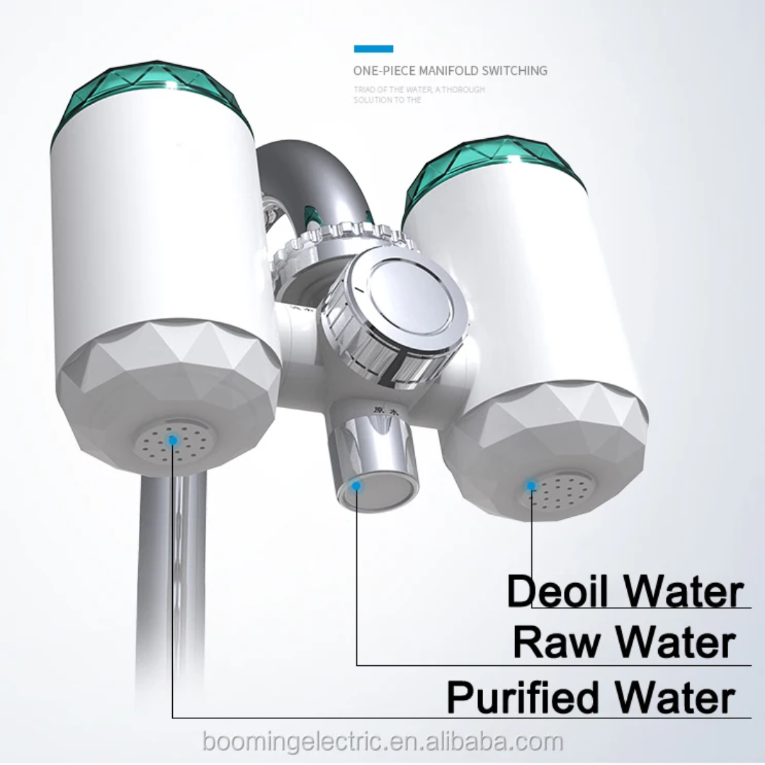 Filtre Purificateur d’Eau Double Booming – 3 Sorties – 6 Adaptateurs Universels
