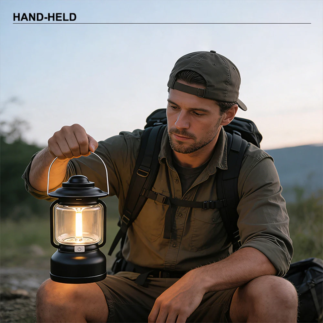 Lanterne LED Vintage Rechargeable USB-C – Style Lampe à Pétrole