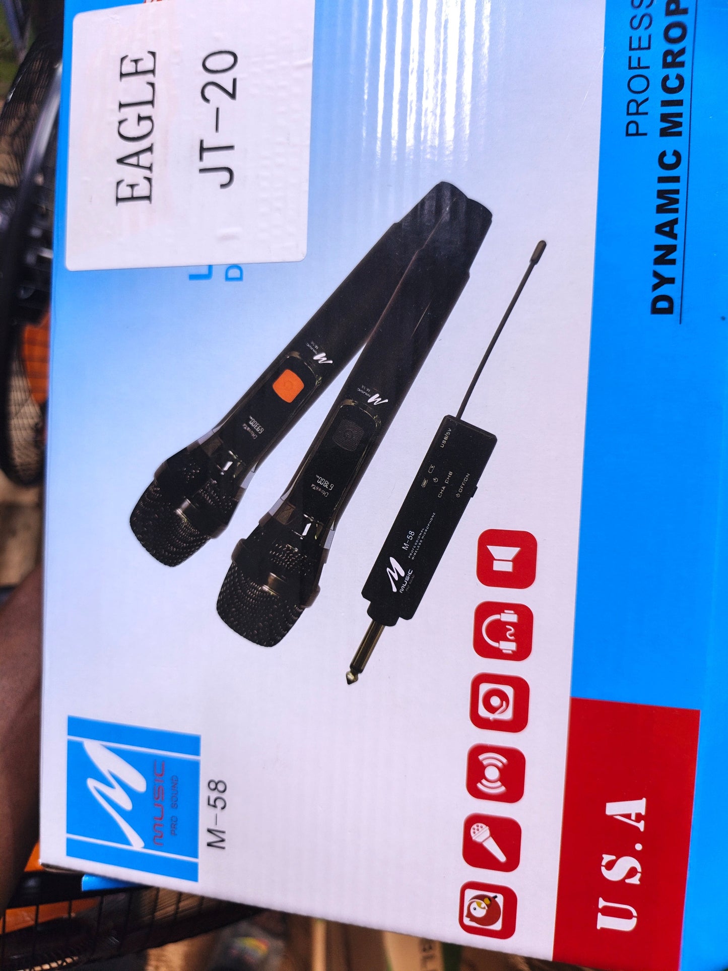 EAGLE JT-20 – Pack 2 Microphones Sans Fil Professionnels M-58