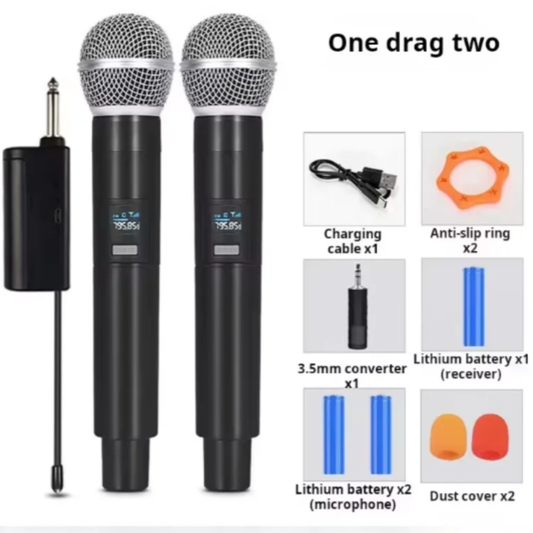 Pack 2 Microphones Sans Fil Professionnels – Récepteur Mini USB