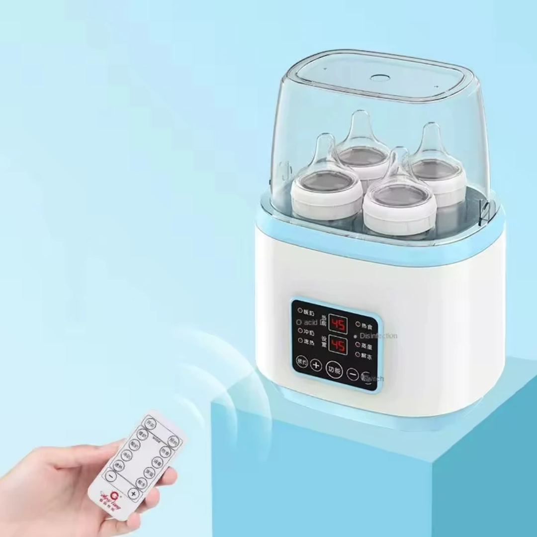 Stérilisateur Chauffe-Biberon 4-en-1 avec Télécommande – Grande Capacité 4 Biberons