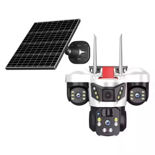 Caméra Solaire WiFi Triple Objectif 3 Écrans PTZ
