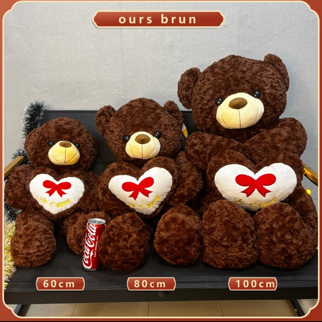 Ours en Peluche Géant Kaki — Love You