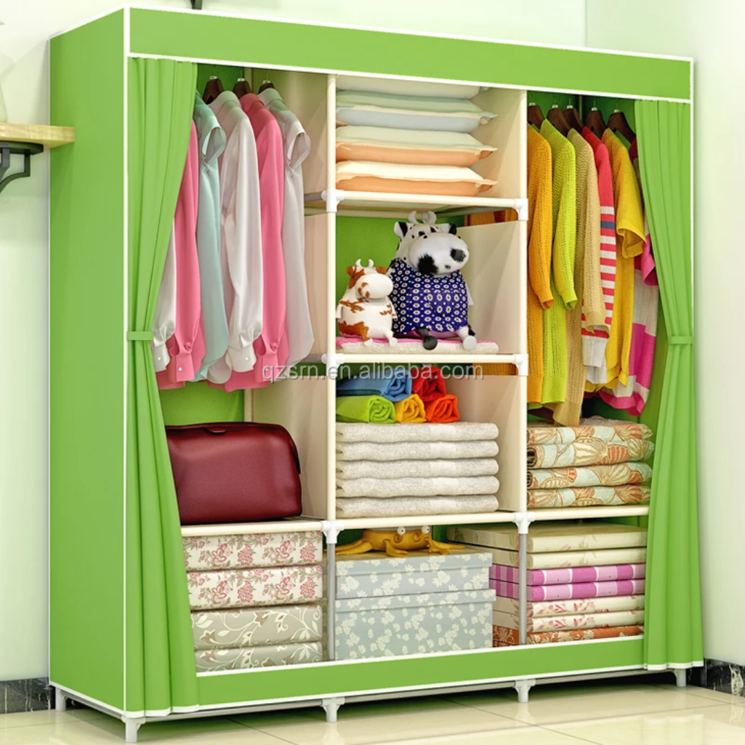 Armoire Penderie Portable en Tissu – 3 Colonnes – Grande Capacité