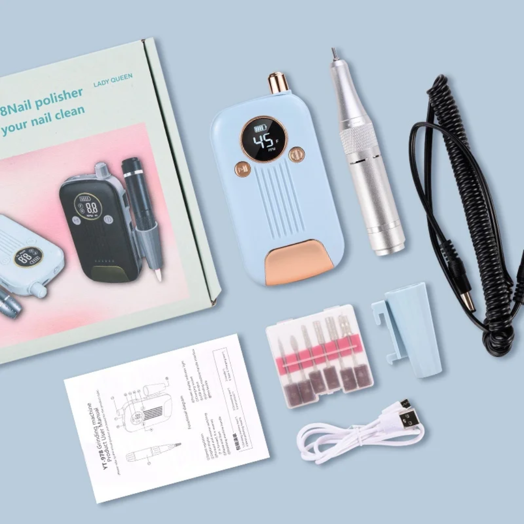 Ponceuse à Ongles Électrique Portable Lady Queen YT-978 – 45 000 RPM + Powerbank