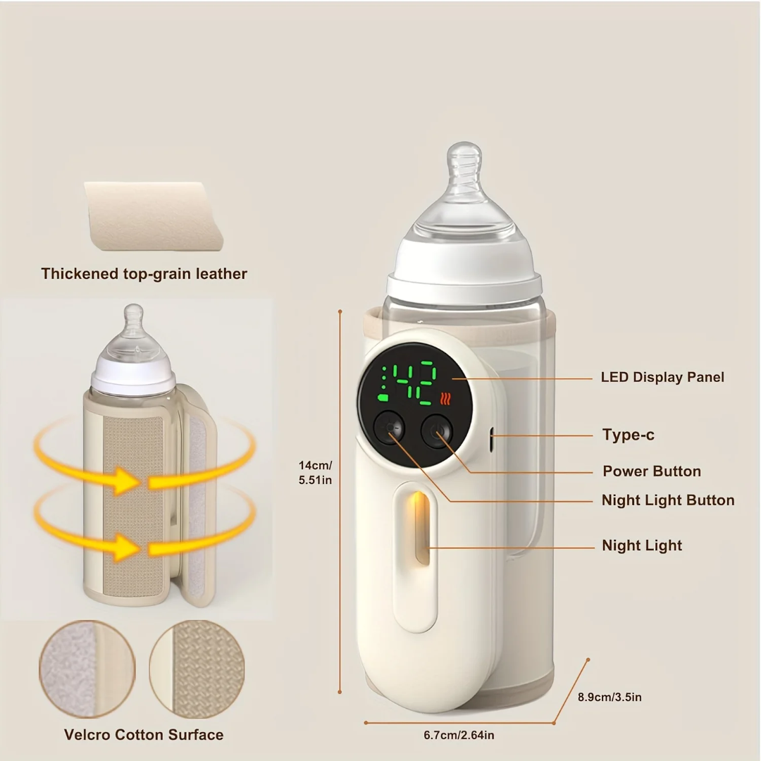 Chauffe-Biberon Portable Intelligent – Écran LED & Veilleuse