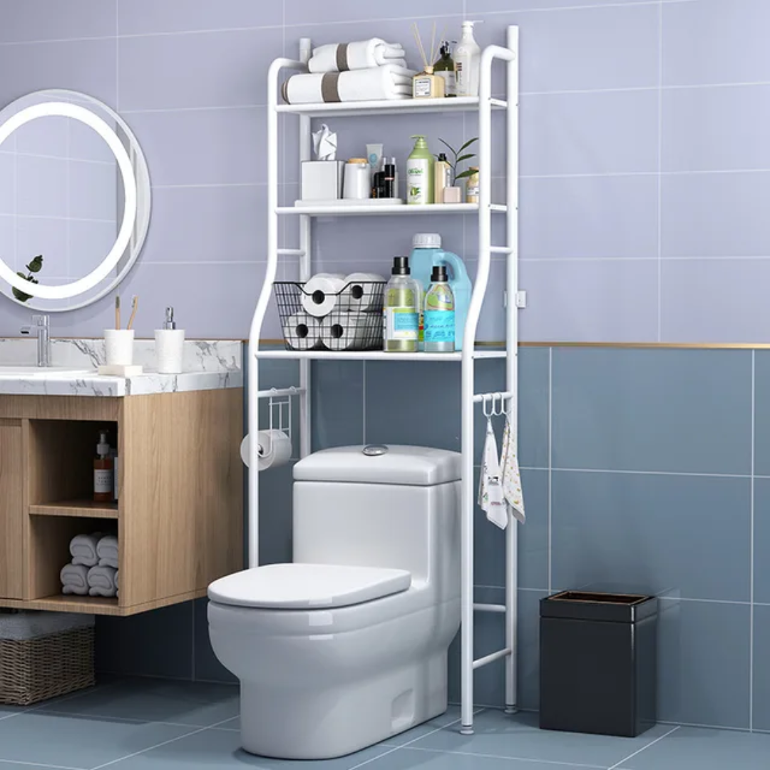 Étagère de Rangement sur Machine à Laver & WC – 3 Niveaux