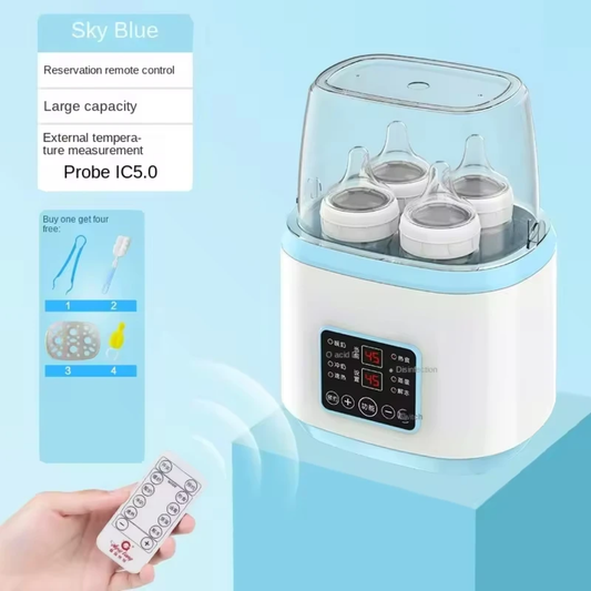 Stérilisateur Chauffe-Biberon 4-en-1 avec Télécommande – Grande Capacité 4 Biberons