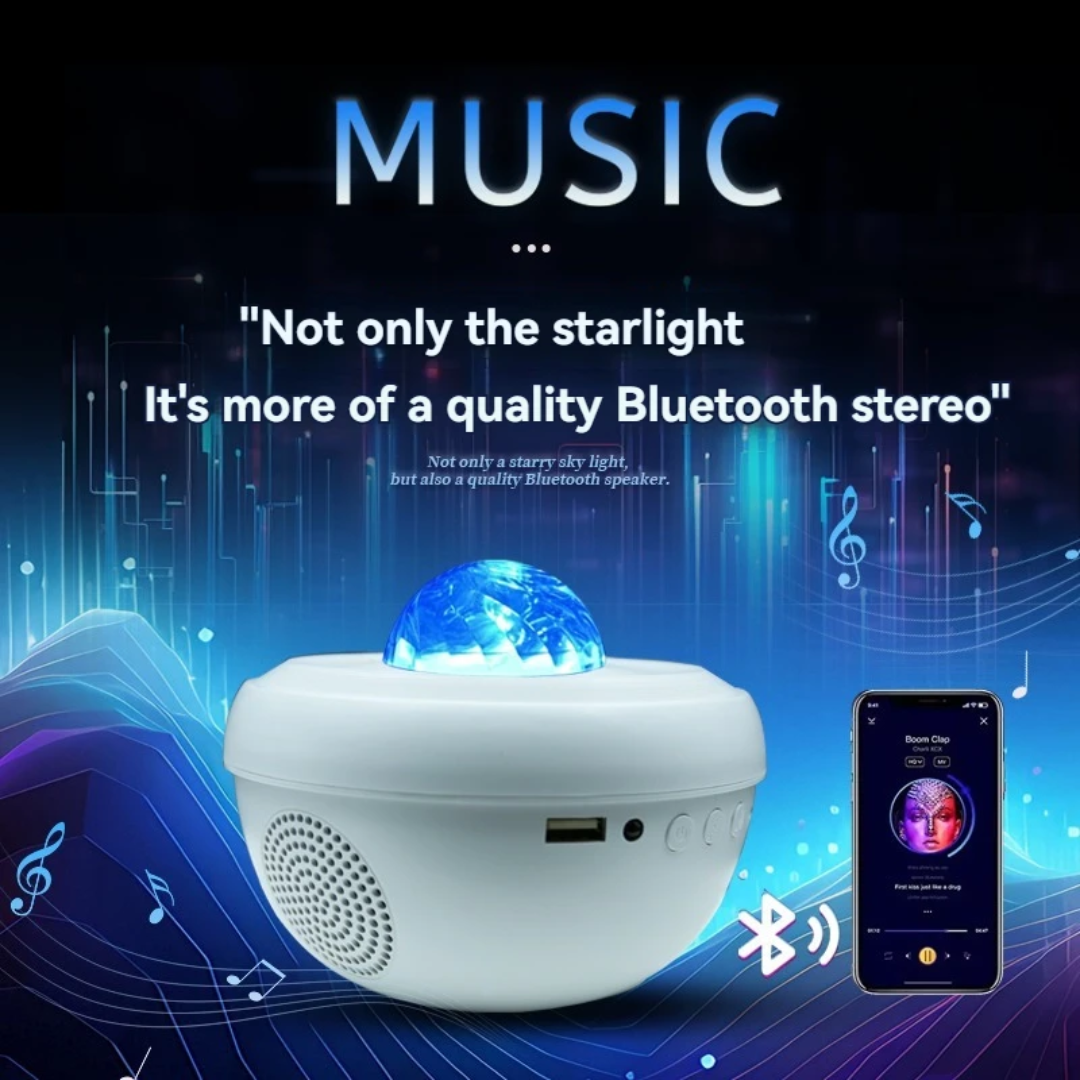 Projecteur Galaxie Small Bowl — Étoiles, Nébuleuse & Enceinte Bluetooth
