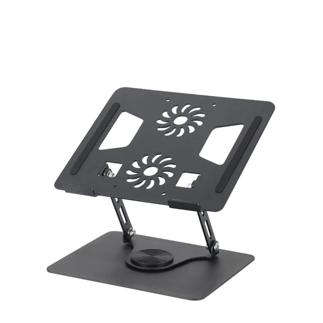 Support Laptop Rotatif 360° avec Ventilateurs – Réglable & Pliable