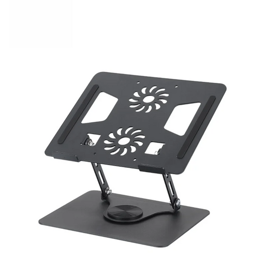 Support Laptop Rotatif 360° avec Ventilateurs – Réglable & Pliable