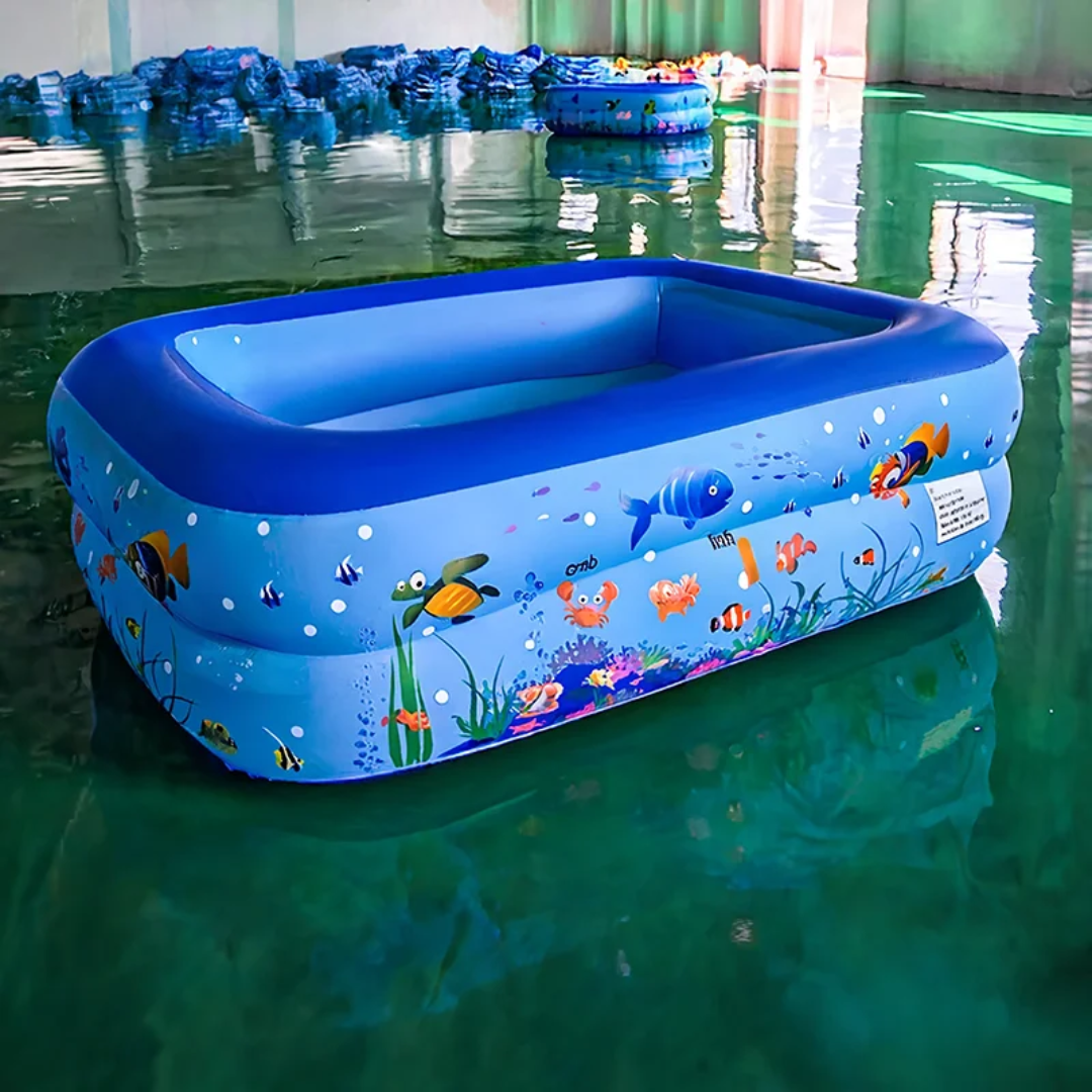 Piscine Gonflable Rectangulaire SHUIXIHA – 3 Anneaux – 5 Tailles – Enfants & Famille Pompe électrique offert